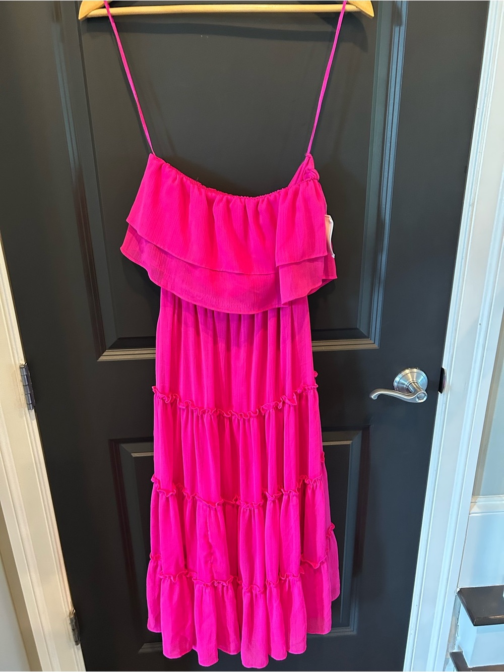1. State Vibrant Pink Strapless Ruffle Dress NEW - Picture 3 of 9